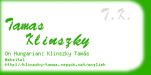 tamas klinszky business card