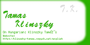 tamas klinszky business card